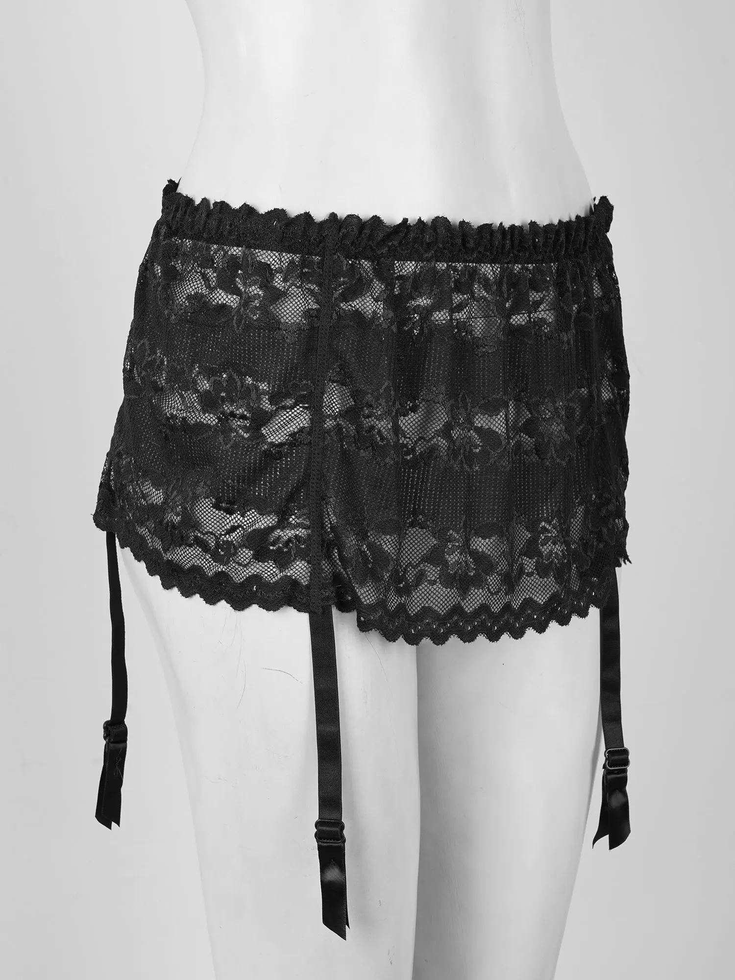 

Womens Erotic Sexy Garter Belt Elastic Waistband See-through Lace Girdle Garters Suspender Belt for Stockings