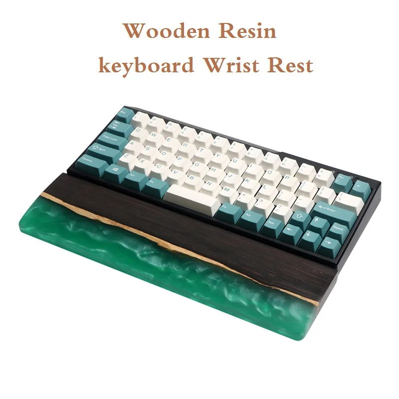 Resin Wooden Wrist Rest Pad For Mechanical Keyboard Grey Purple Blue Palm Rest 60 87 104 Keyboard Wood Tray Pads For GK61 RK87
