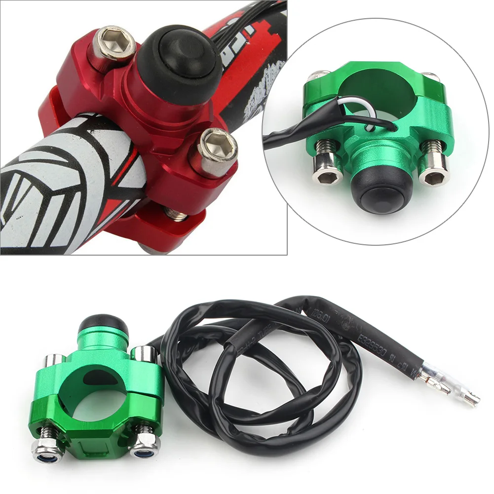 

Green CNC Rotating Bar Clamp Start Stop Kill Switch Button Universal For ATV Motorcycles Scooters Quard with 7/8" 22 Handlebar