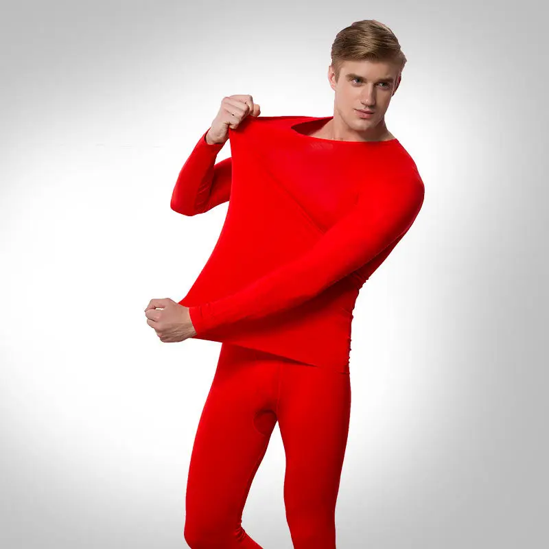 Высокое качество! Осень/зима мужской модальный сплошной цвет тонкий срез нижнее