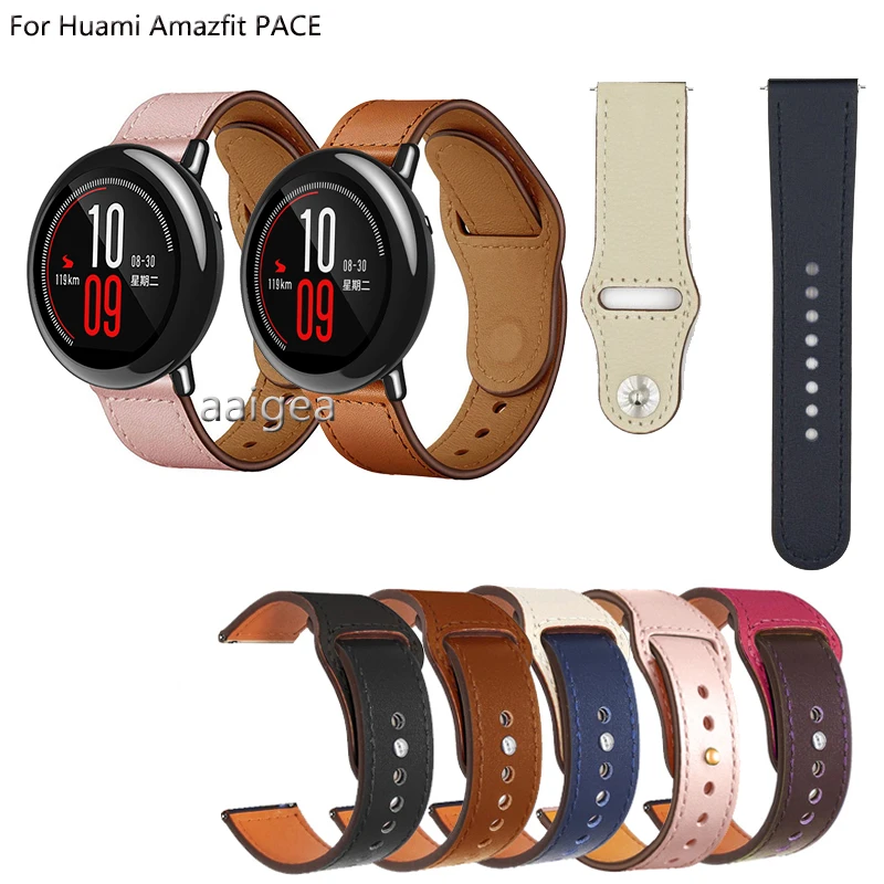 

Ремешок из натуральной кожи 20 мм 22 мм для Huami Amazfit PACE для Huami Stratos 2 2S 3/GTR 2/GTR 47 мм сменный ремешок