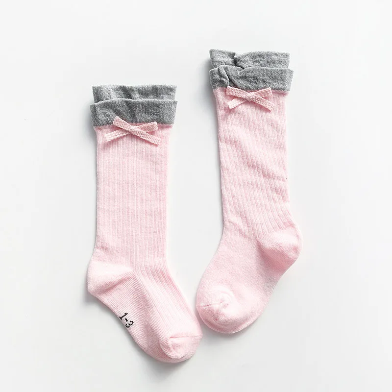 0-1Y pink 2 sock Колготки для маленьких девочек; кружевные детские чулки принцессы для новорожденных; колготки; Вязаные изделия для младенцев; чулки для девочек; детские колготки; Collant - Цвет: 0-1Y pink 2 sock