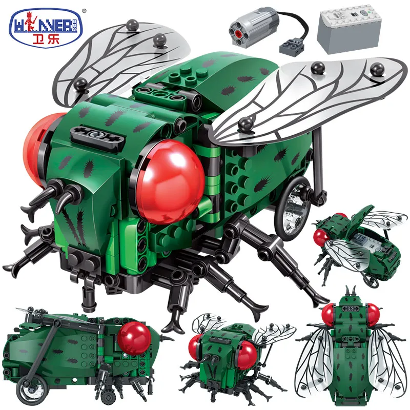 Hipac ERBO строительные блоки с имитацией насекомых Housefly Honeybee Technic MOC Конструкторы