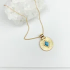 Изящное женское модное ожерелье с золотой бирюзой ожерелье с круглой подвеской для женщин и девушек очаровательные подарочные украшения для нее