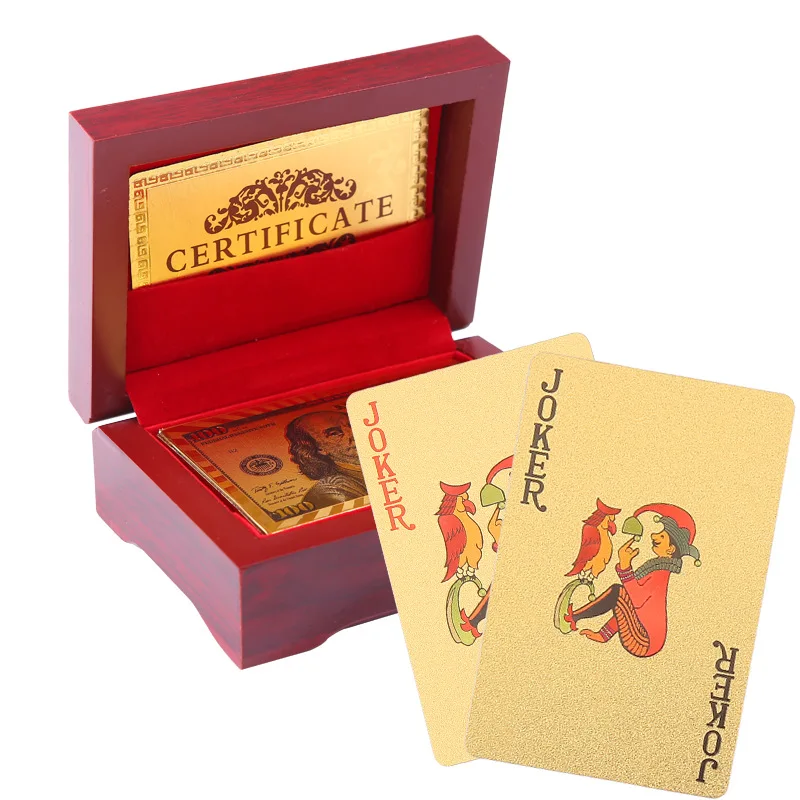 

Hot Gold Black Foil Poker Euros Dollar Style Plastic Poker Playing Cards Waterproof Cards Good Price for Gambling Board Game