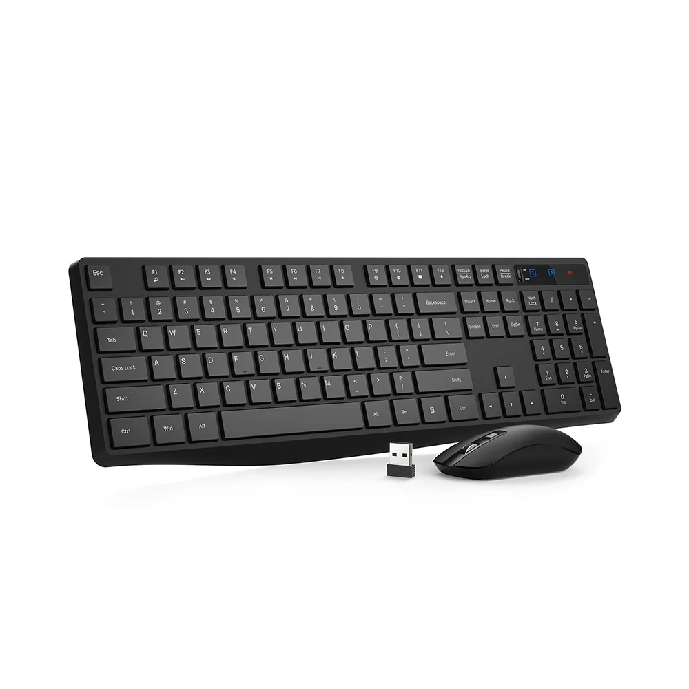 

VicTsing PC230 Wireless Keyboard And Mouse Set 2 in 1 USB Receiver 104 Keycaps Keyboard 1600 DPI Mouse Silent Click For Mac Win