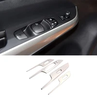 for nissan navara 2017 2020 stainless silvery car door window glass lift control switch panel cover trim car styling accessories