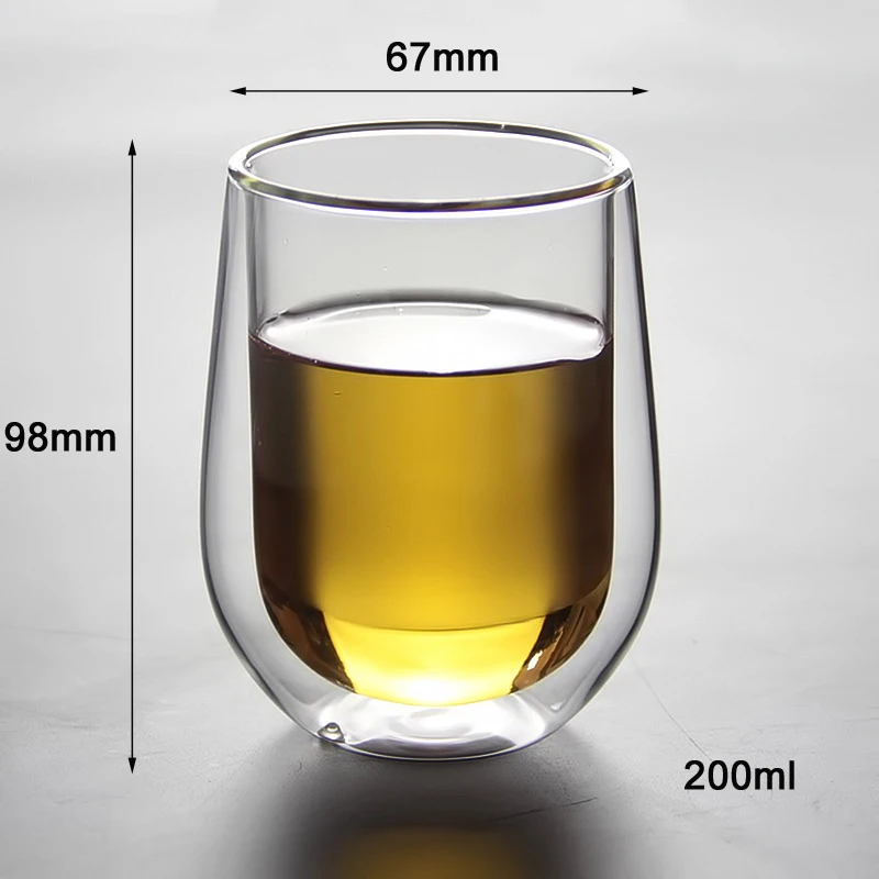 2 шт. термостойкие стеклянные стаканы с двойными стенками чашки для кофе/молока и