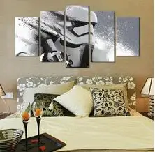 HD печатные Постеры-холсты рамки гостиной стены искусства 5 шт. Звездные войны фильм домашний Декор Картина модульная картина - Цвет: Золотой
