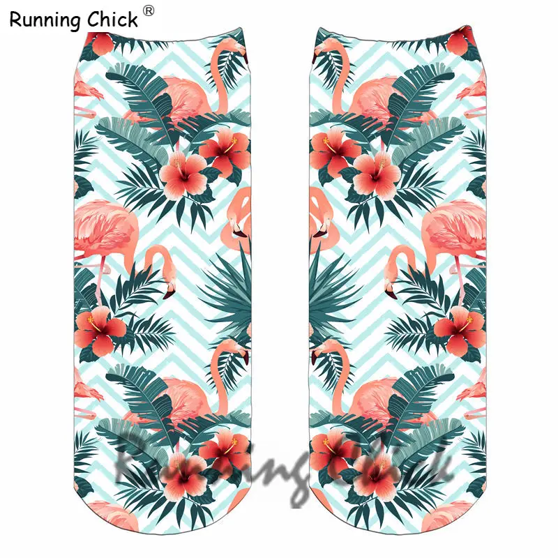 Носки женские Беговые с принтом фламинго 16 дюймов | Женская одежда
