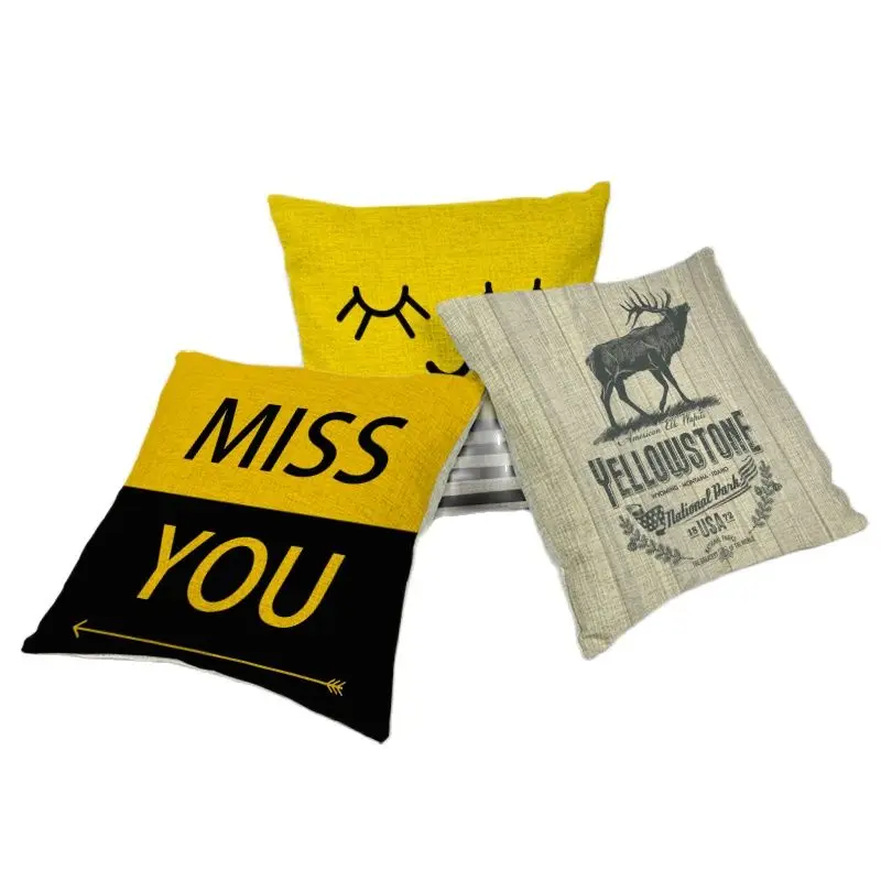 

Декоративные подушки в скандинавском стиле, наволочка желтого цвета с геометрическим рисунком животного, 45 х45, домашний декор для дивана, г...