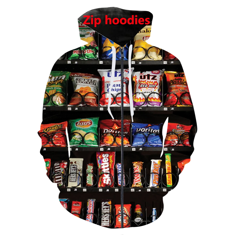 Ams торговый автомат Снэк 3d печать толстовки/футболки/свитшоты/брюки для мужчин