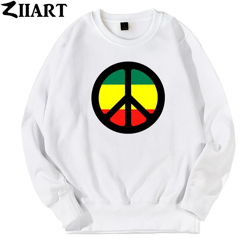 

Знак мира, древние символы, ямайский Боб Марли, ядерный раздражитель, Женский свитшот с круглым вырезом для девочек, пуловер для подростков, ...