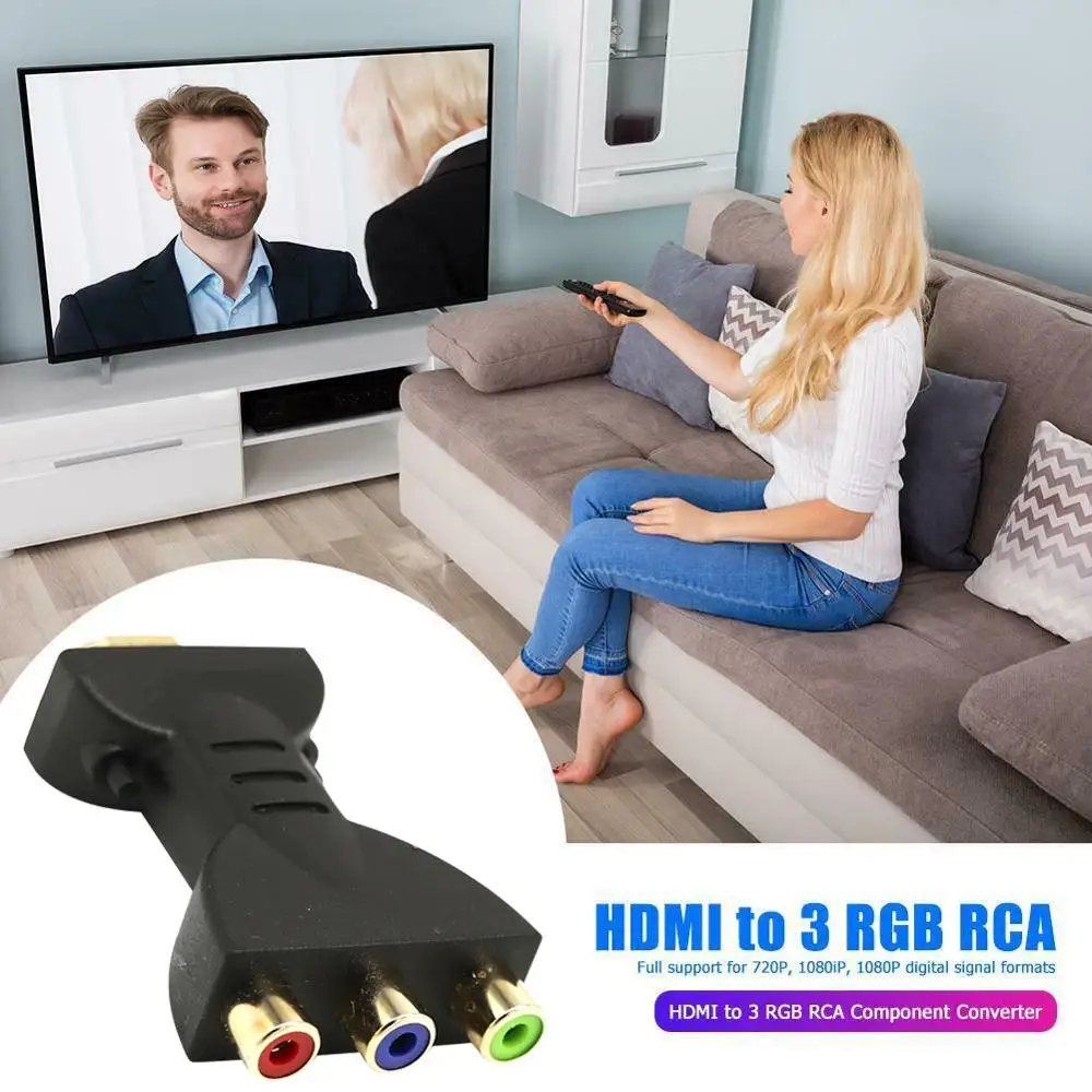 HDMI(Male) To AV Audio Video Converter RGB 3RCA HDMI Adapter 1080P For HDTV DVD Projector Home Theater In Copper+Plastic |