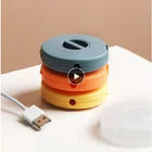 Мини-круглый органайзер для кабеля для передачи данных, коробка для хранения шнура для мобильного телефона, устройство для намотки кабеля для зарядки, портативное устройство для намотки кабеля