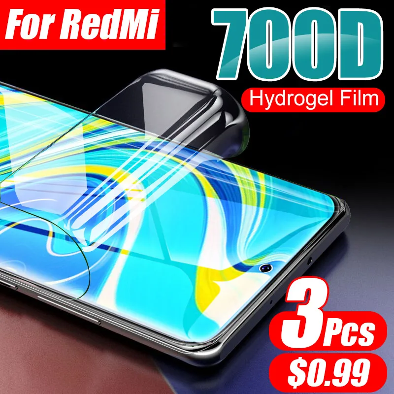 Гидрогелевая мягкая пленка 700D 3 шт. Защитная для Xiaomi Redmi Note 8 7 6 9 Pro Max 8T 9S 7A 8A не