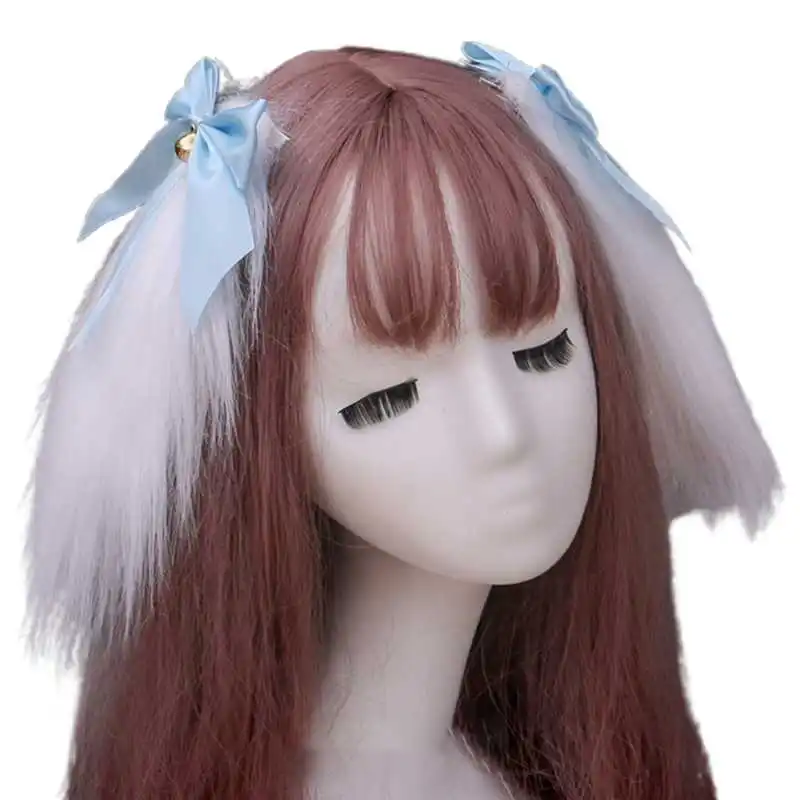 

Long-haired rabbit ears kawaii rabbit bowknot cosplay hairpins 649c