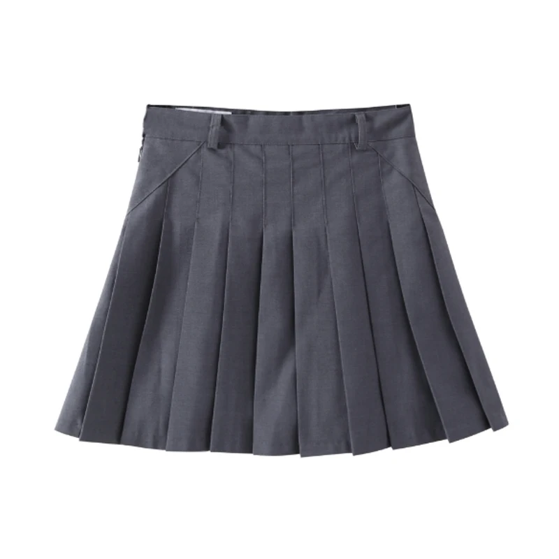 Плиссированные юбки для девочек детская школьная юбка весна-осень однотонные