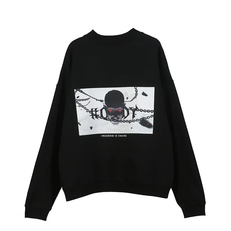 

20FW Chain Printed High Collar Hoodie Women Men Hoodies Sweatshirts Hiphop Streetwear Men Casual Hoodie Pullover