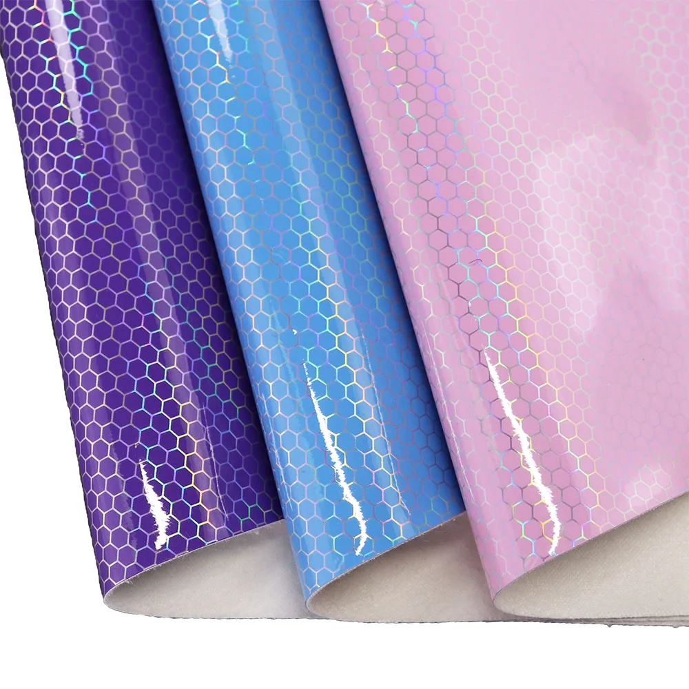 30x134 см Радужная голографическая зеркальная Шестигранная ткань из искусственной