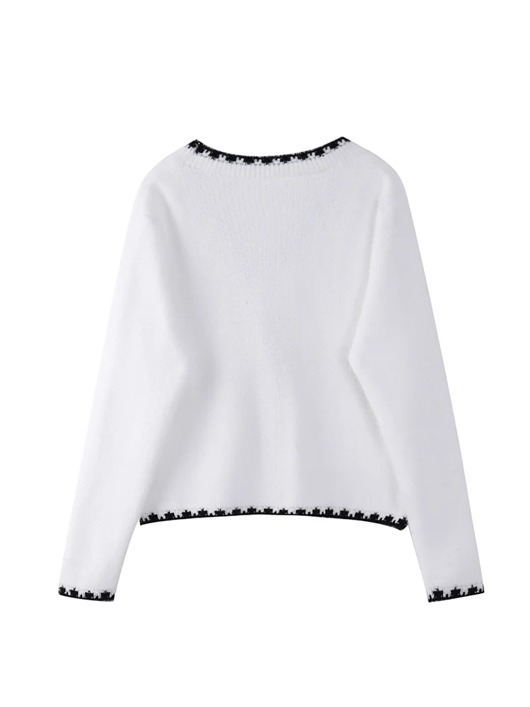 Женский вязаный кардиган с V-образным вырезом длинным рукавом |