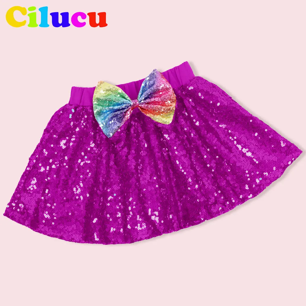 Вечерние блестящие мини юбки для девочек на день рождения детские танцевальные