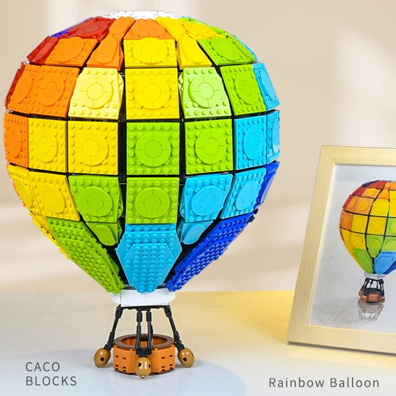 

Радужный воздушный шар дом модульный город улица вид кубики Moc 2550 шт. модель строительные блоки Дети подарок на день рождения для детей