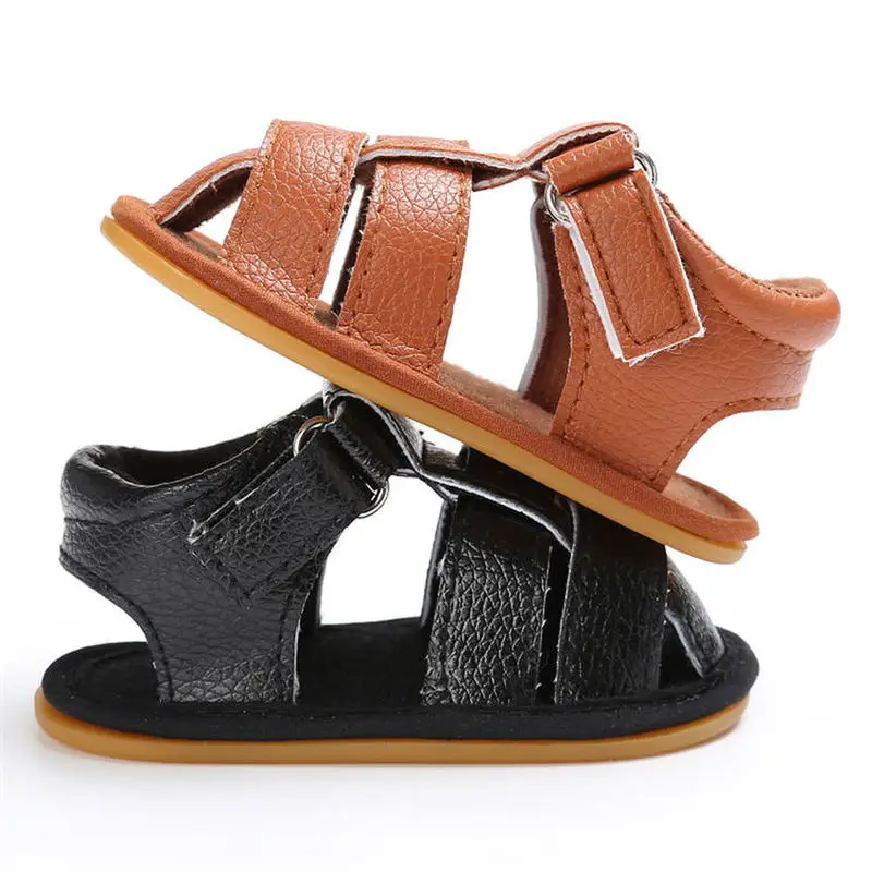 Сандалии для маленьких мальчиков плоская резиновая подошва обувь начинающих