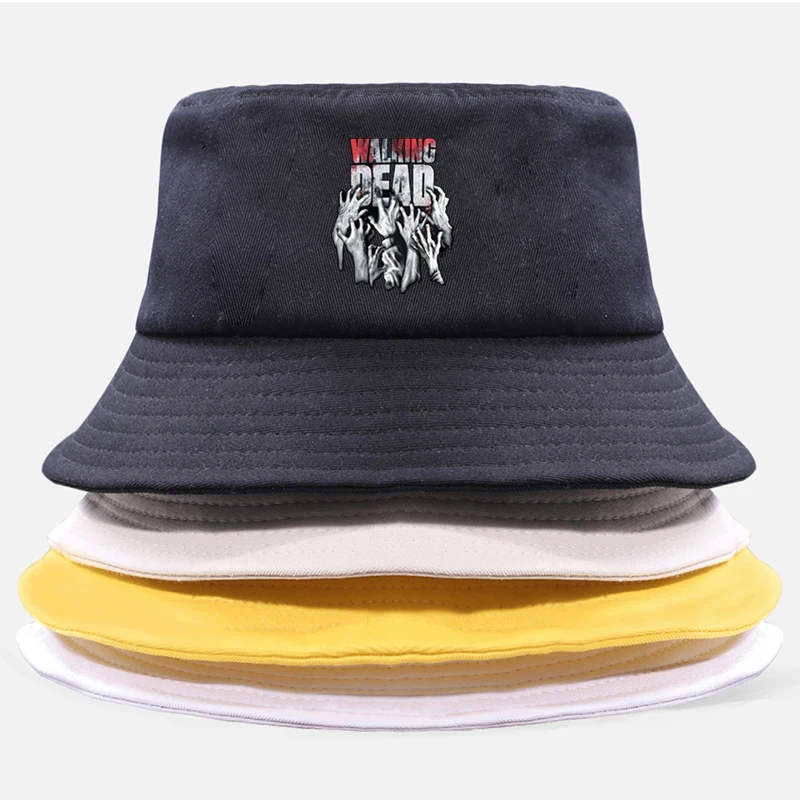 Ходячие мертвецы Кепка Ведро хип-хоп шляпа складные Панамы мужские и женские