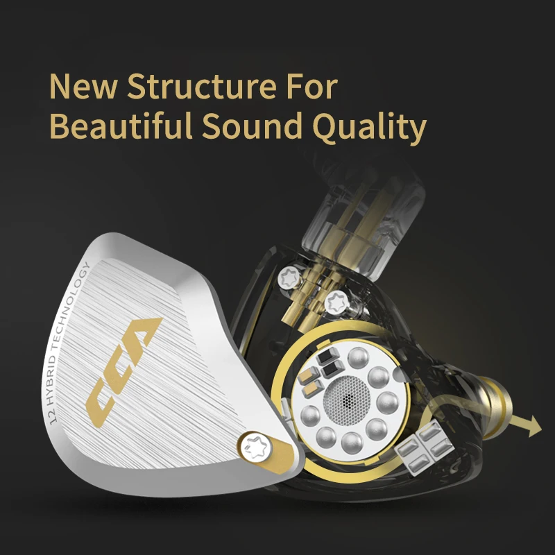 CCA C12 5BA + 1DD гибридные 12 единиц HIFI бас наушники в ухо монитор с шумоподавлением KZ ZST