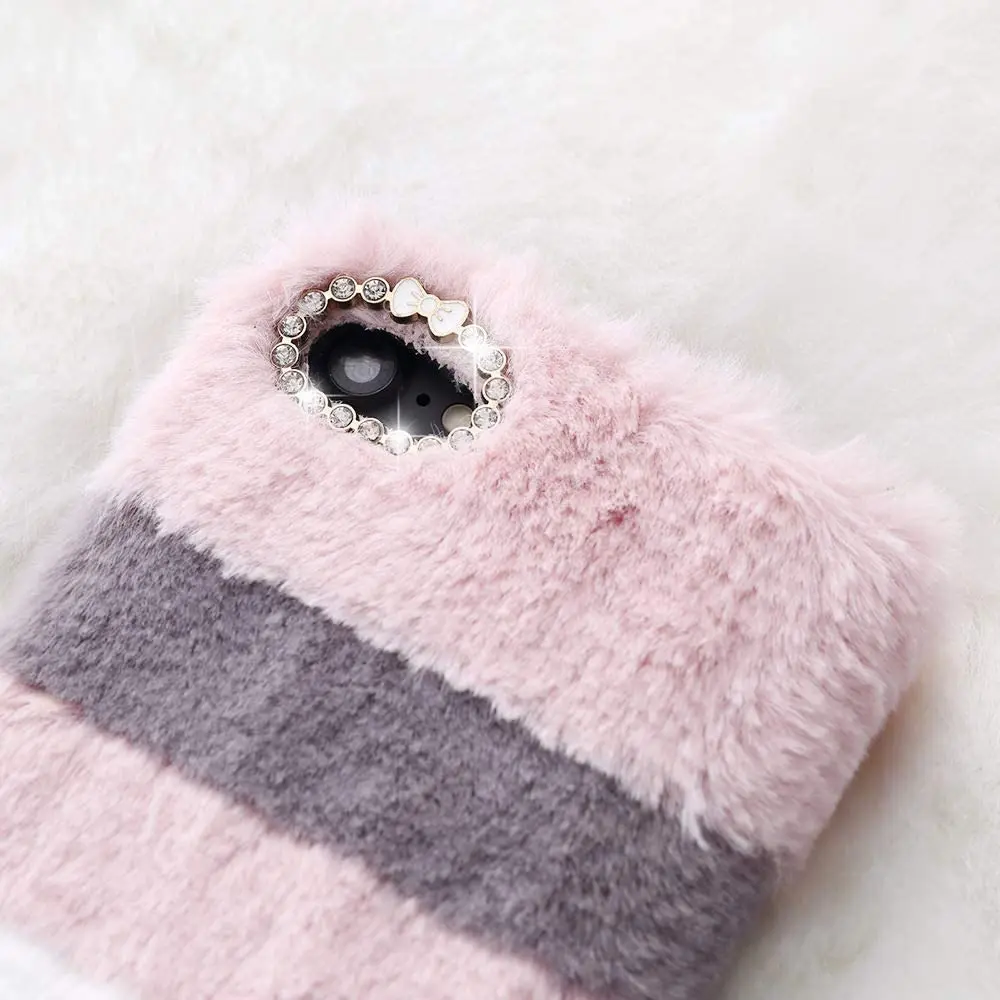 

Flash Drilling Fluffy Leather Wallet Phone Cases For samsung J310 J510 J710 J4 J6 PLUS 2018 Case for J3 J5 J7 2017 PRO Fur Cover