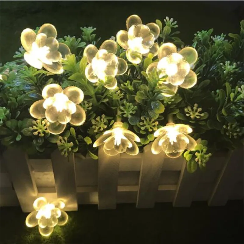 

AC220V Warm White 5M 28Led Fairy String Lights Lotus Flower Indoor Window Home Christmas Tree Party Patio Decoration