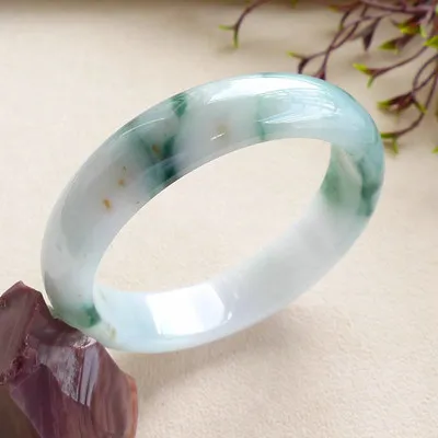 Натуральный бирманский японский браслет 54-64 мм светильник отбеленным голубым