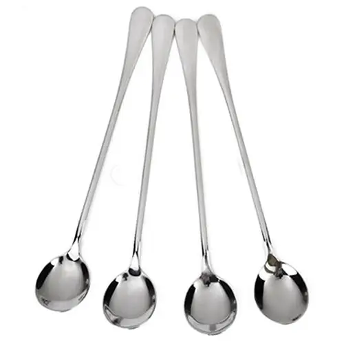 4 шт. Круглые ложки из нержавеющей стали для кофе меда мороженого | Дом и сад