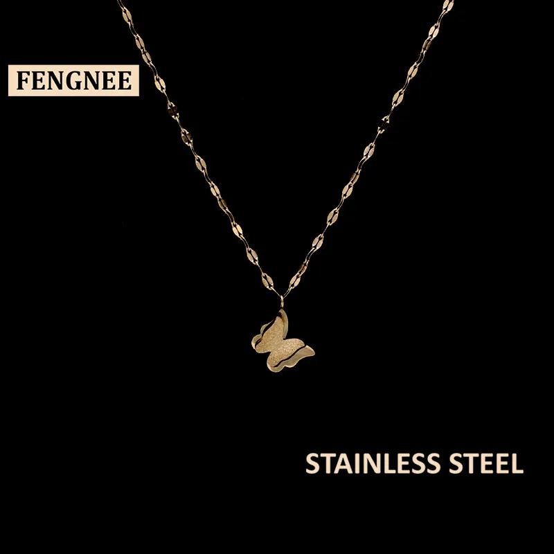 Fengnee Роскошные ювелирные изделия из нержавеющей стали для женщин Любовь розовое