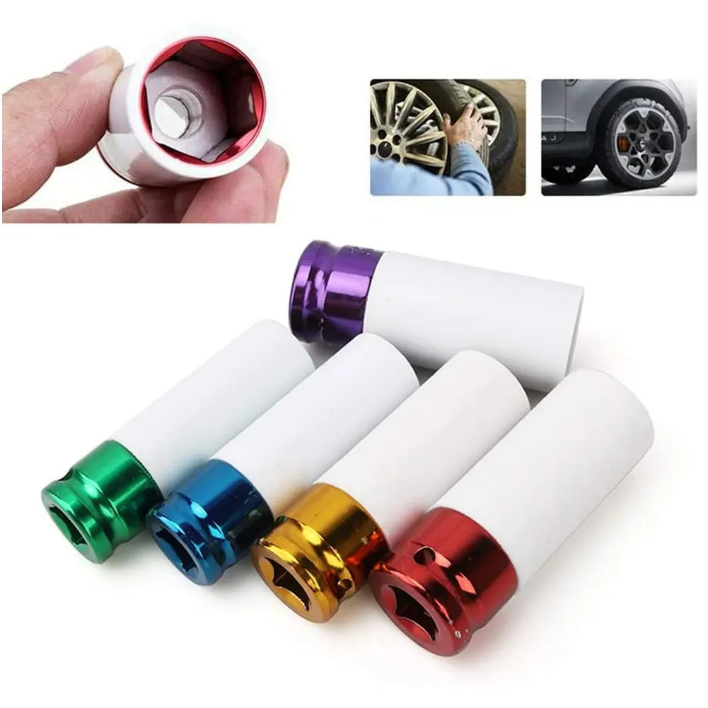 

5PCS Nut Socket Set Hex Shank Kit Blue Bit Driver Impact Bolt Steel Wheel Sleeve For Car Garage Maintain Repair-Tool Tire Tools