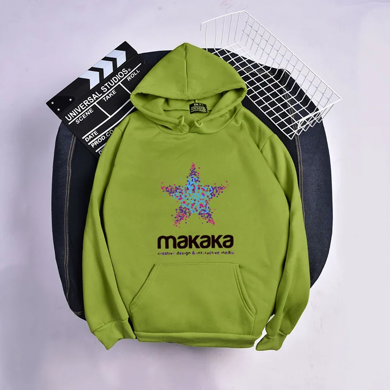

New Harajuku Autumn And Winter Style Sweatshirt Kawaii Cartoons Star Makaka Print Pattern Fleece Japan Korean Female Hoodies