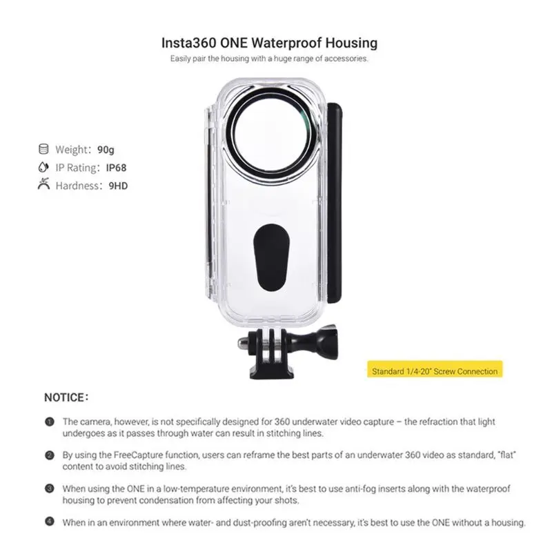 

Durable Acrylic Waterproof Case Shell Protective Cover Skin for Insta360 ONE X Panoramic Digital Camera Accessories