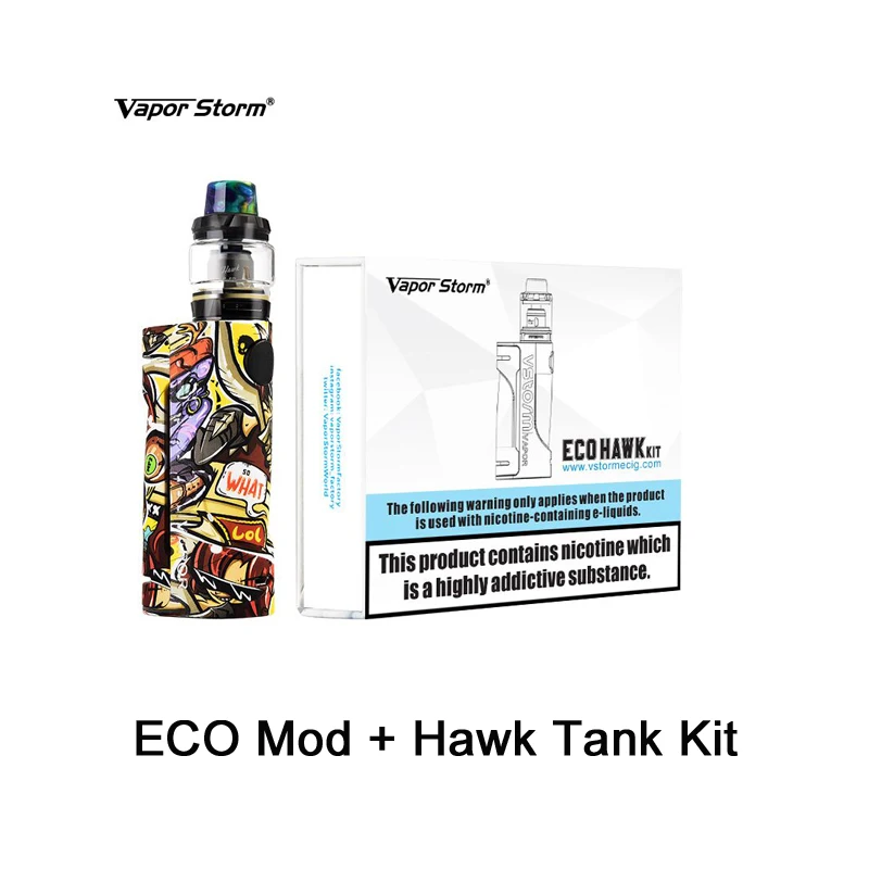 Электронная сигарета Vapor Storm ECO Bypass Mod Max 90 Вт 510 Lion RDA 3 Stage управление воздушным потоком/Hawk Tank Box Mod Vape поддержка RDTA