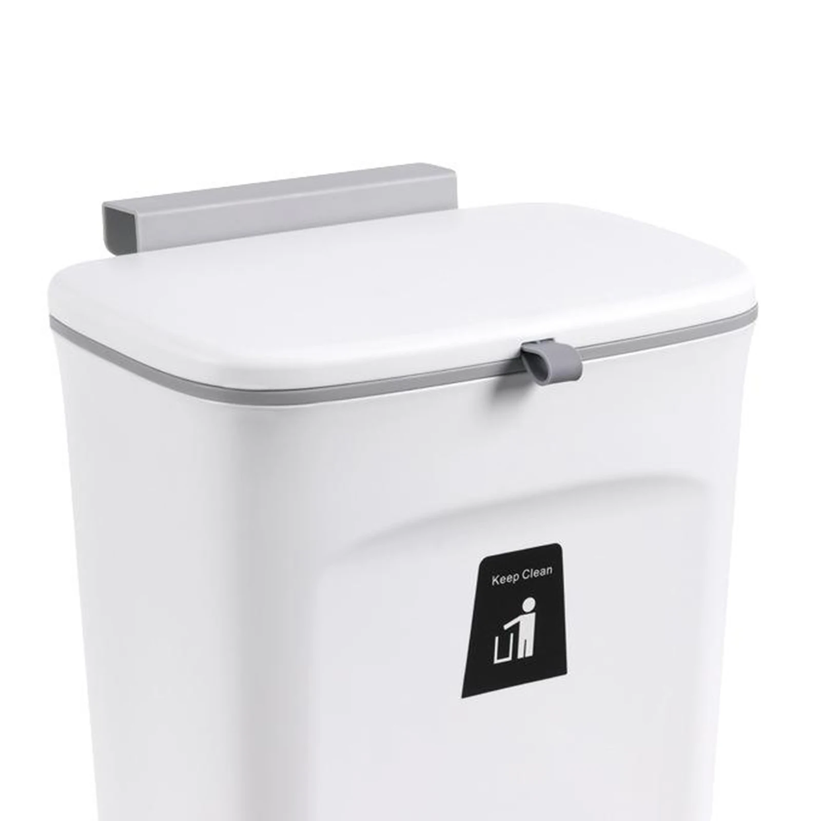 

Kitchen Cabinet Door Hanging Waste Bin Trash Can Wall Mounted Garbage Basket 9L Kitchen Trash Can Lid Large Rubbish Garbage Bin