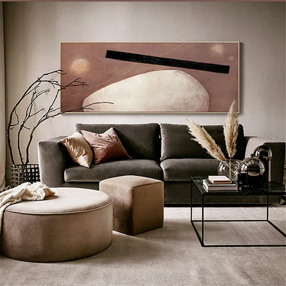 

Morandi Geometry Canvas Painting Nordic Color Block Long Wall Art Poster Middle Century Art Print Modern Pictures Home Decor