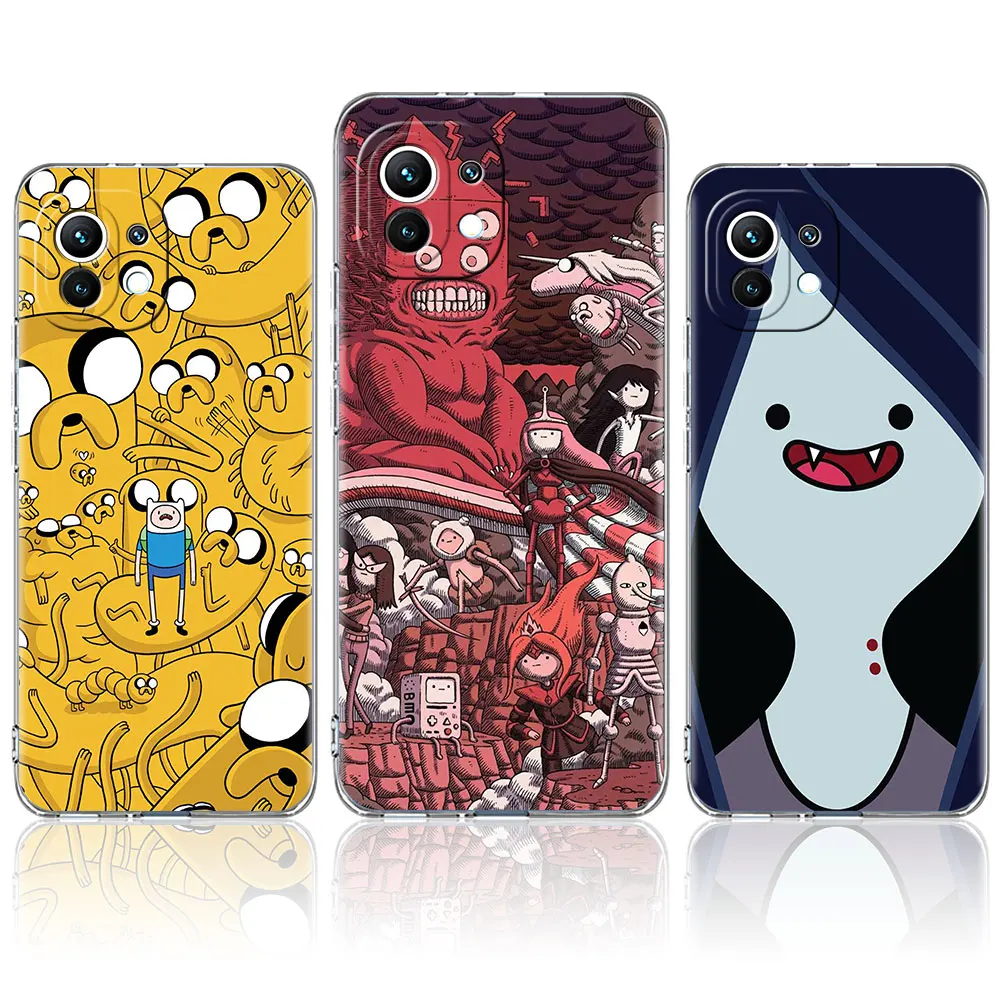 silicone case for xiaomi mi poco x3 nfc 10t pro m3 note 10 lite 11 9t f3 transparent shockproof phone cover anime adventure time free global shipping