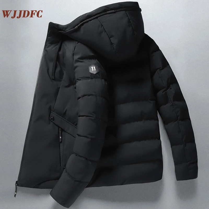 

WJJDFC Men 2022 Winter Casual Thick Warm Waterproof Jacket Parkas Men Autumn New Outwear Windproof Hat Hooded Parkas Jacket Men