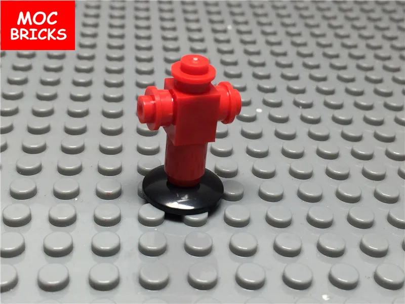 5 шт./лот MOC кирпичи сделай сам красный пожарный гидрант городская улица