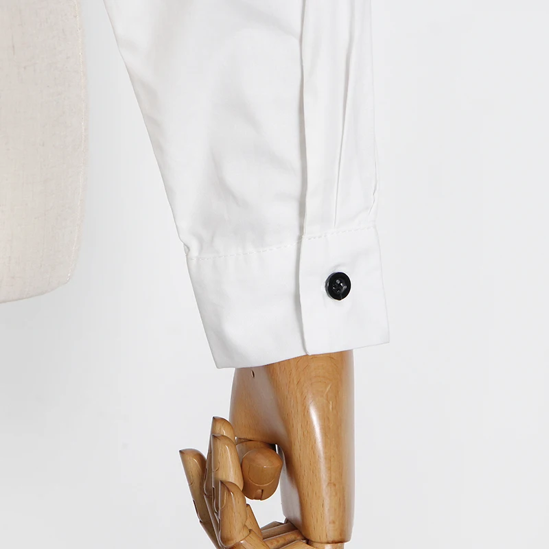 

TWOTWINSTYLE Spring Patchwork Short Shirt For Women Bowknot Collar Long Sleeve Elegant Blouse Female 2021 Fashion New Stylish