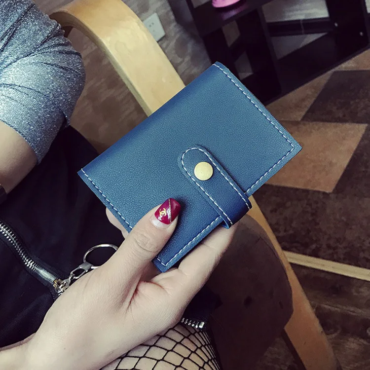 Короткий кошелек корейский матовый женский короткий много отделений для карт