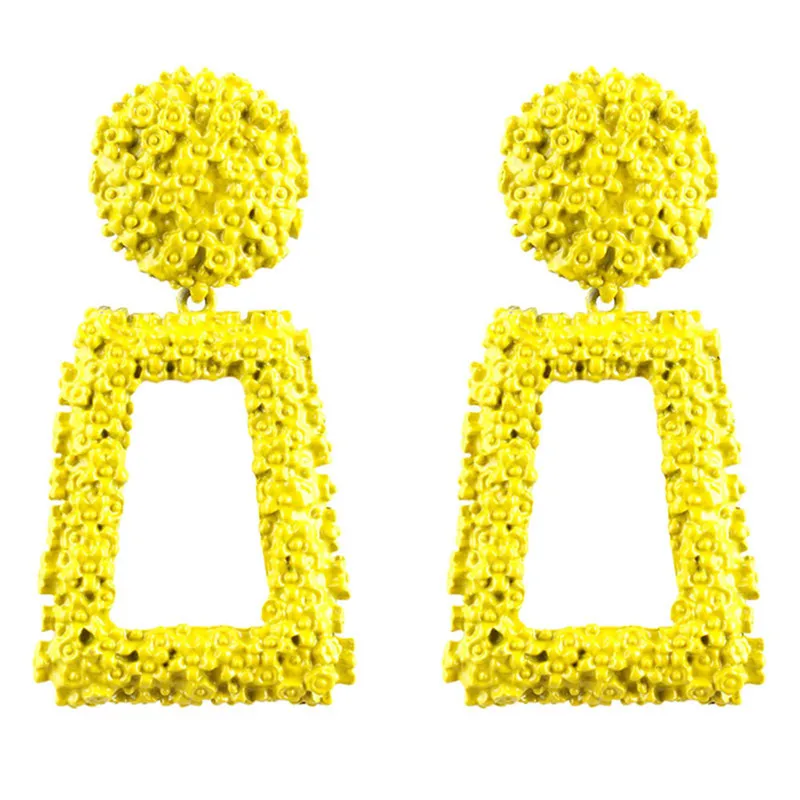 

1Pair Elegant Fashion Metal Heavy Dangle Pendant Shiny Wedding Drop Earrings Jewelry Earrings For Women Statement