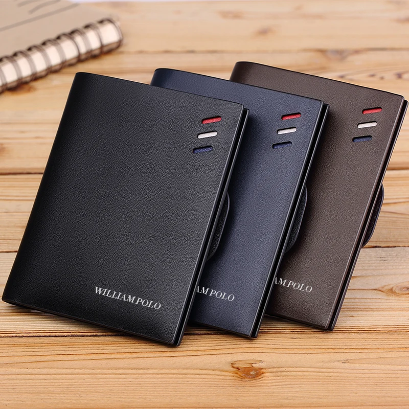 Бумажник WILLIAMPOLO для мужчин Двойной из 100% воловьей кожи маленькие портативные