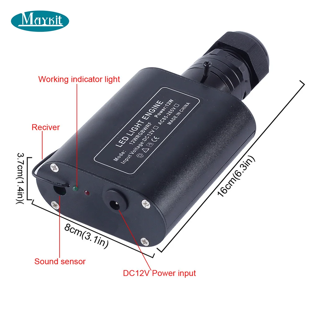 Maykit APP RF 12W RGB + W волоконно-оптисветильник свет s устройства светильник двигателя