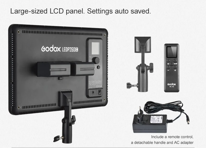 Godox 3 шт. светодиодный P260C ультра-тонкий 30 Вт 3300-5600 к светодиодный видео-светильник панельная лампа с 2 шт. 2 м светильник для видеостудии светильник s